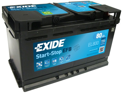 EL800 EXIDE Car battery SAAB 12V 80Ah 800A B13 EFB Battery