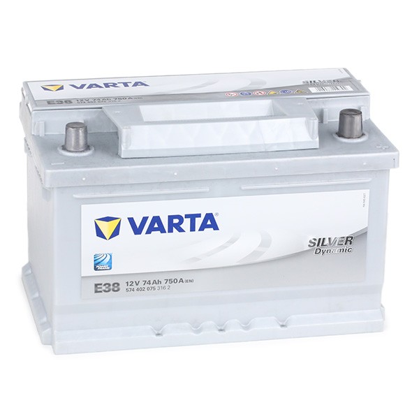 VARTA SILVER dynamic, E38 5744020753162 Starter Battery 12V 74Ah 750A B13  Lead-acid battery E38, 100