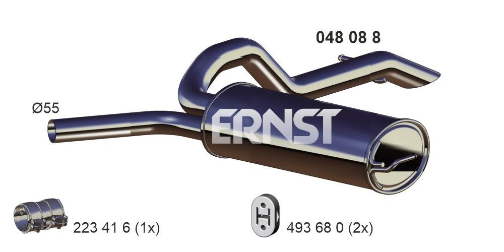 ERNST 048088 Exhaust silencer NISSAN PRIMASTAR 2002 price