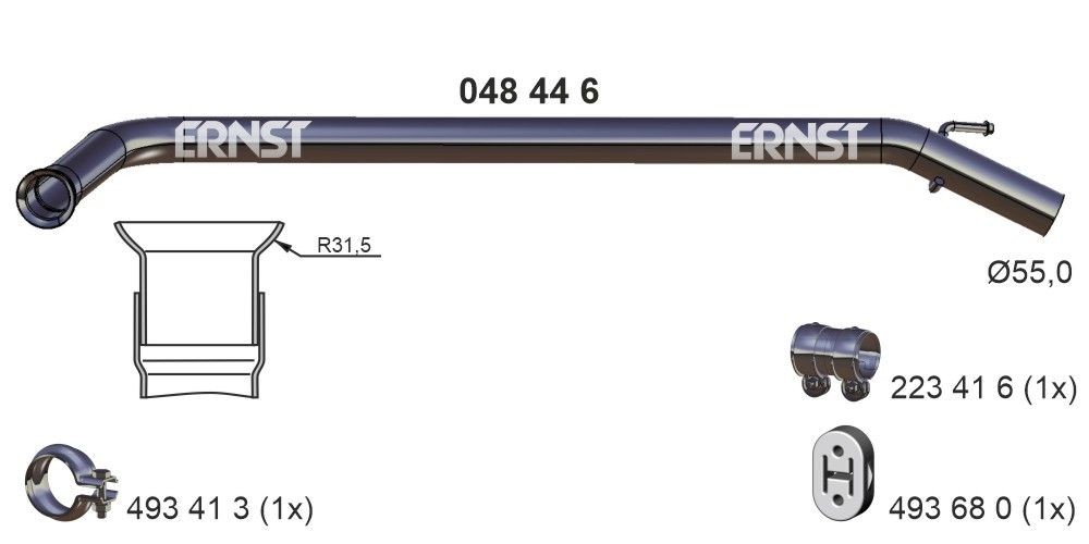 Nissan INTERSTAR Exhaust pipes 1138190 ERNST 048446 online buy