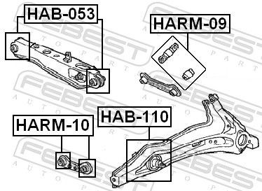 HAB053 Control Arm- / Trailing Arm Bush FEBEST HAB-053 review and test