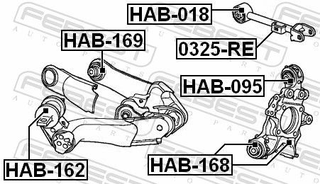 HAB095 Control Arm- / Trailing Arm Bush FEBEST HAB-095 review and test