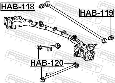 HAB120 Control Arm- / Trailing Arm Bush FEBEST HAB-120 review and test