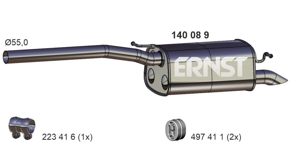 ERNST 140089 Mounting Kit, silencer JZW.253.609 BR