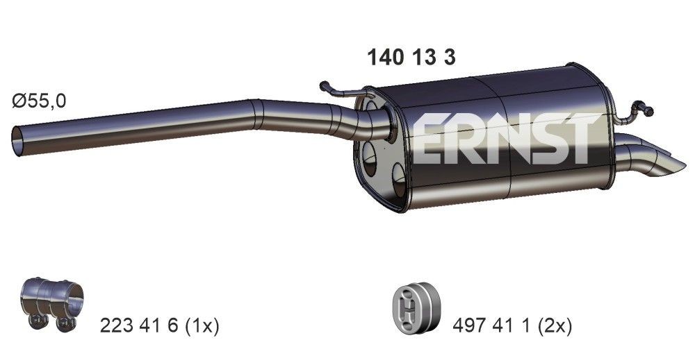 ERNST 140133 Mounting Kit, silencer 2K0.253.609 C