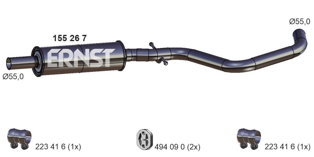 Great value for money - ERNST Middle silencer 155267