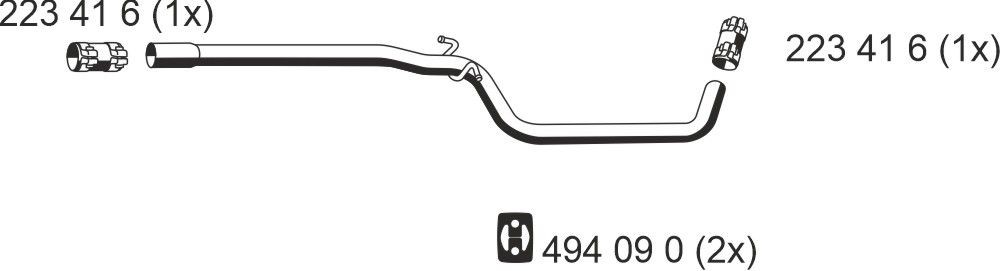 ERNST Exhaust pipes VW TOURAN (1T1, 1T2) new 155403