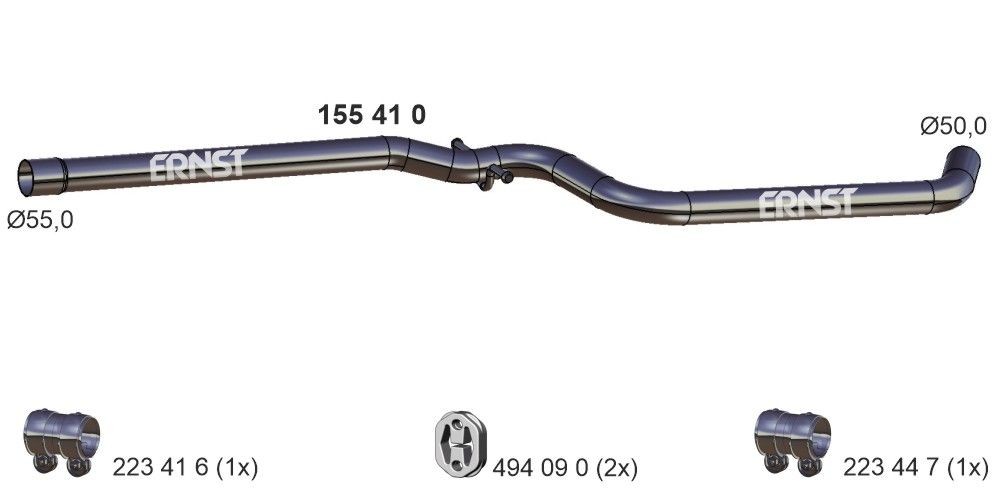 Audi A4 Exhaust pipes 1141038 ERNST 155410 online buy