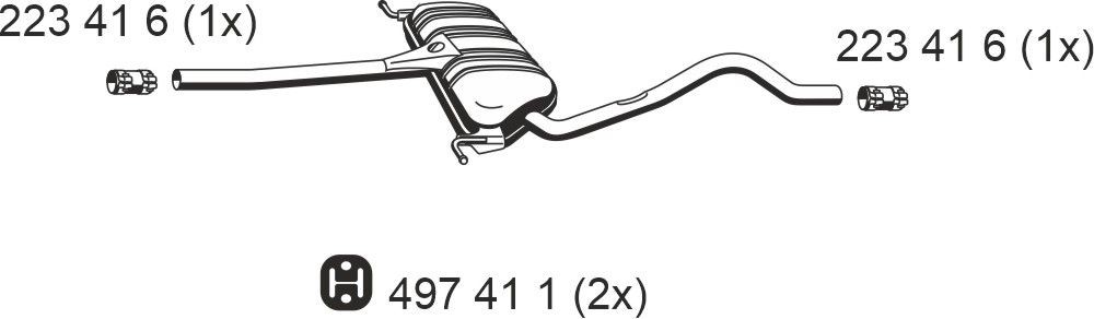 Audi A6 Exhaust middle section 1141437 ERNST 204217 online buy