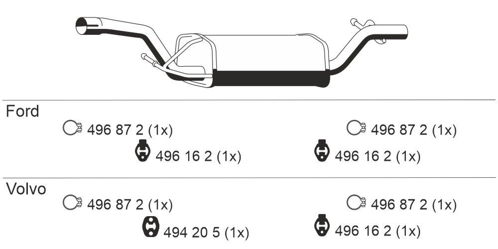 ERNST 313162 Middle exhaust pipe Ford Focus 2 da 1.8 Flexifuel 125 hp Petrol/Ethanol 2011 price