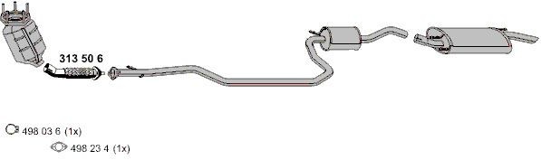ERNST Length: 370mm, Front Exhaust Pipe 313506 buy