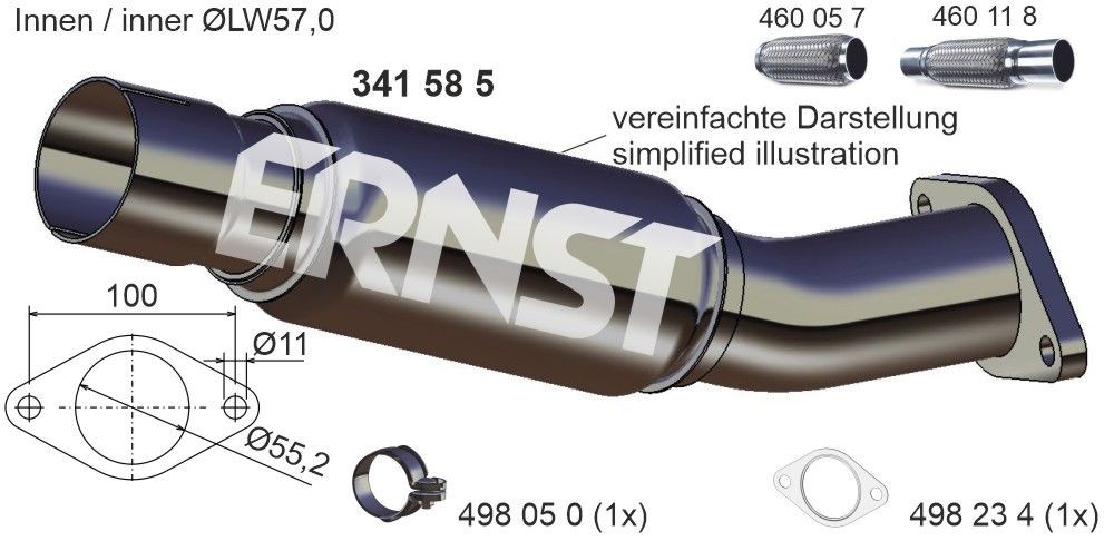 BMW 1 Series Exhaust pipes 1142137 ERNST 341585 online buy