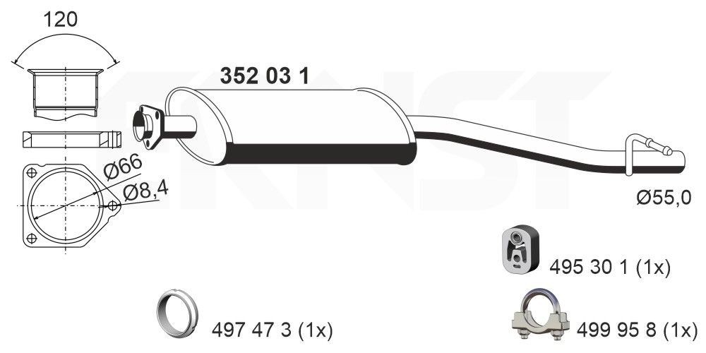 Mercedes E-Class Resonator 1142242 ERNST 352031 online buy