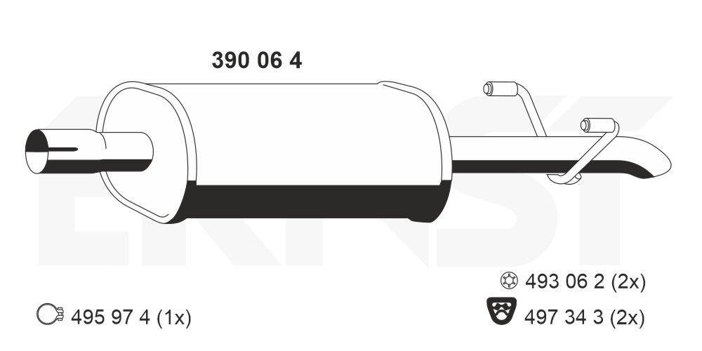 Mercedes-Benz SPRINTER Middle silencer ERNST 390064 cheap