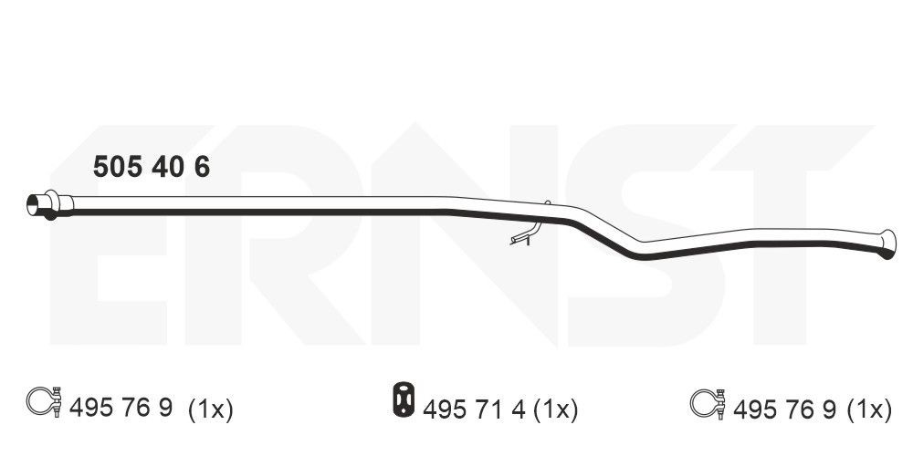 ERNST Length: 1840mm, Centre Exhaust Pipe 505406 buy
