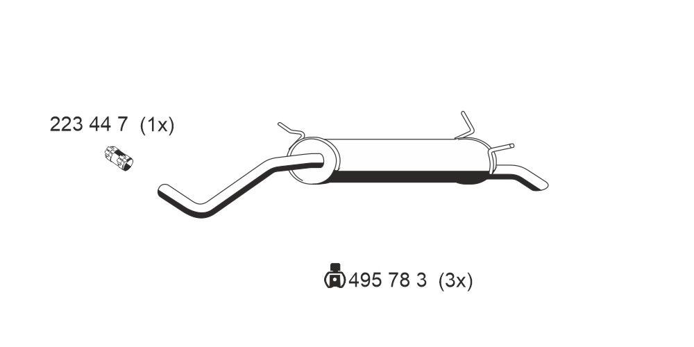 ERNST 525053 Renault SCÉNIC 1999 Rear exhaust silencer