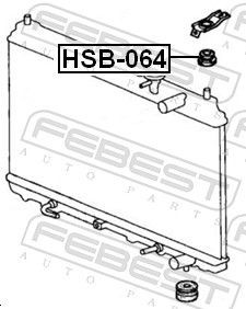FEBEST | Lagerung, Kühler HSB-064