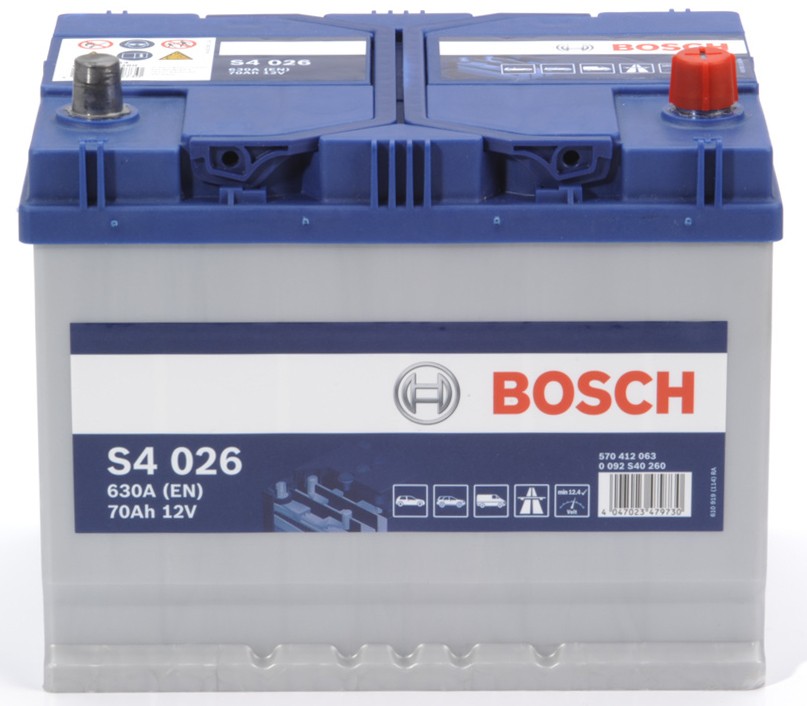 0092S40260 Accumulator battery 0 092 S40 260 BOSCH 12V 70Ah 630A B01 Lead-acid battery