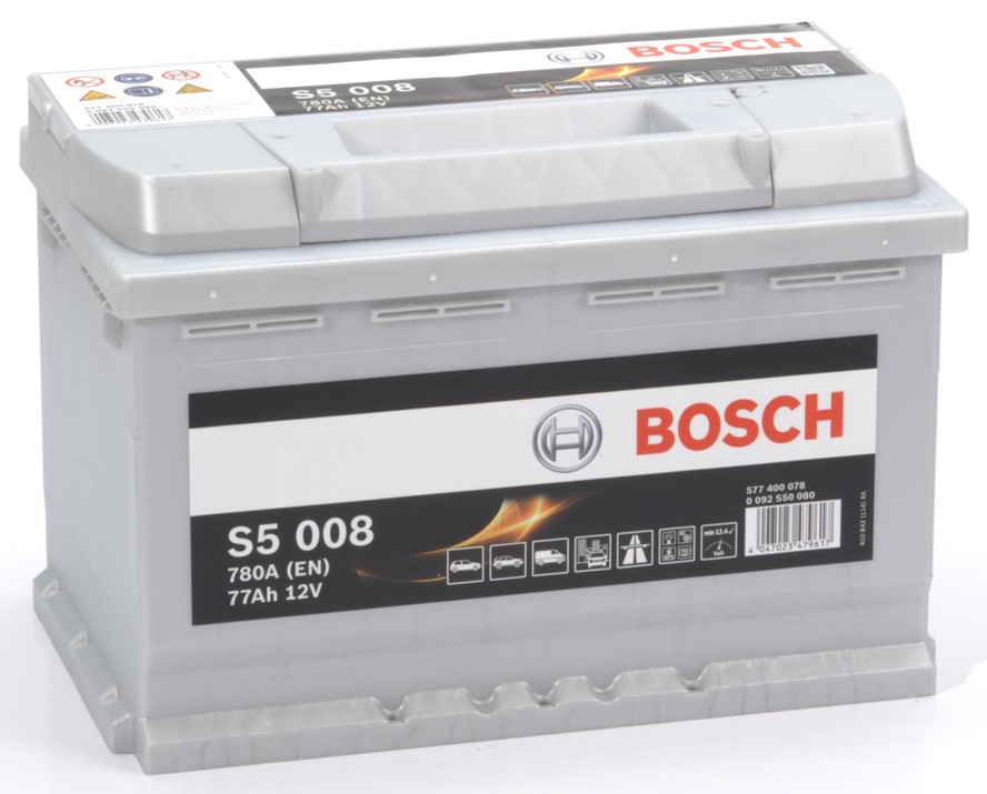 BOSCH S5 008 Fahrzeugbatterie 12V 77Ah 780A B13 Bleiakkumulator