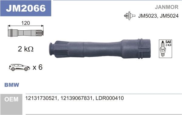 JANMOR JM2066 Plug, coil 12 12 1 730 521