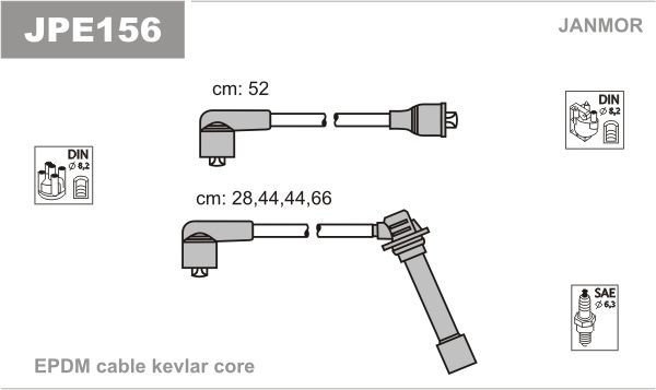 JANMOR JPE156 Ignition Cable Kit 8BG9-18140
