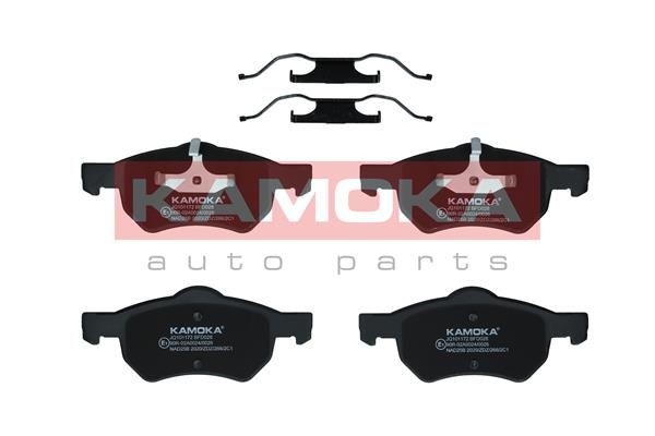 KAMOKA JQ101172 Brake pad set Rear Axle, excl. wear warning contact, with accessories