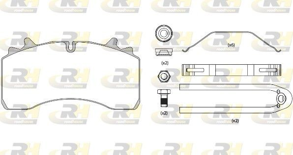 ROADHOUSE JSX 21075.80 Brake pad set Front Axle, with accessories
