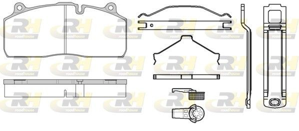 ROADHOUSE JSX 21316.81 Brake pad set Front Axle, prepared for wear indicator, with accessories