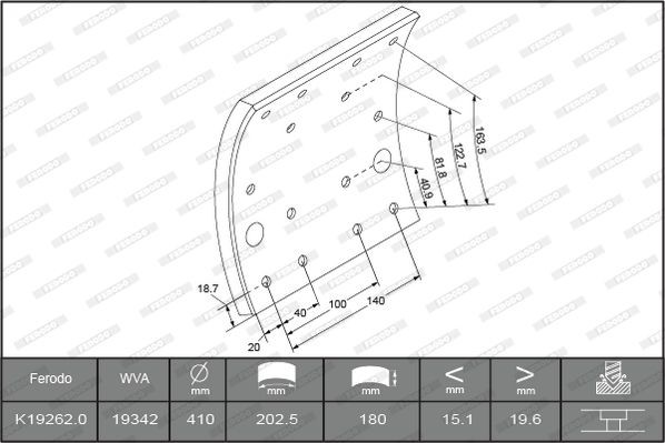 K19262.0-F3656 FERODO Bremsbelagsatz, Trommelbremse für FORD online bestellen