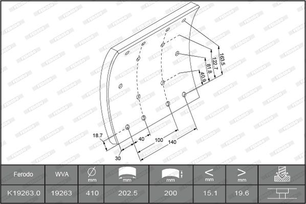 FERODO Brake Lining Kit, drum brake K19263.0-F3653