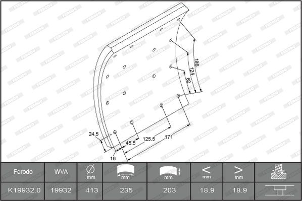 K19932.0-F3745 FERODO Bremsbelagsatz, Trommelbremse für SCANIA online bestellen