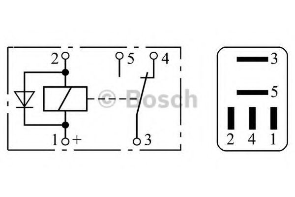 BOSCH 0332207402 Relay 24V, 10A, 5-pin connector