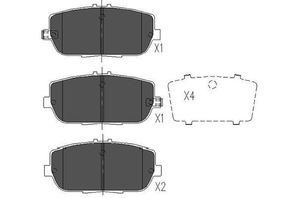 KAVO PARTS KBP-4551 Brake pad set with acoustic wear warning