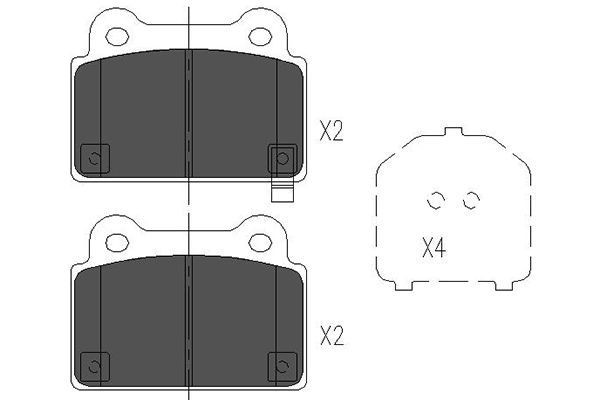 KAVO PARTS with acoustic wear warning Height: 64mm, Width: 87mm, Thickness: 13,6mm Brake pads KBP-5542 buy