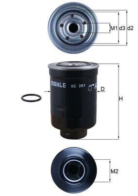 MAHLE ORIGINAL KC 261D Fuel filter Spin-on Filter