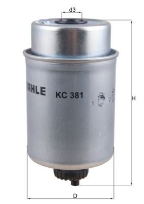 72408554 MAHLE ORIGINAL Anschraubfilter Höhe: 156,0mm Kraftstofffilter KC 381 kaufen