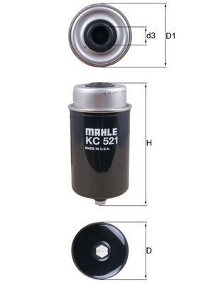 0000000000000000000000 KNECHT Spin-on Filter Height: 165,4mm Inline fuel filter KC 521 buy