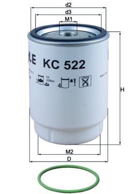 0000000000000000000000 KNECHT Spin-on Filter Height: 150,0mm Inline fuel filter KC 522D buy