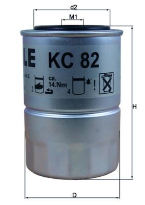 79631367 MAHLE ORIGINAL KC82D Fuel filter 8-94151-010-0
