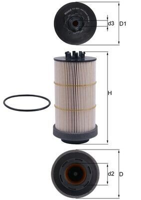 72365914 MAHLE ORIGINAL Filter Insert Height: 204,1mm Inline fuel filter KX 80/1D buy