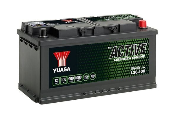 YUASA LEISURE L36-100 Battery 12V 100Ah 900A with handles, with load status display