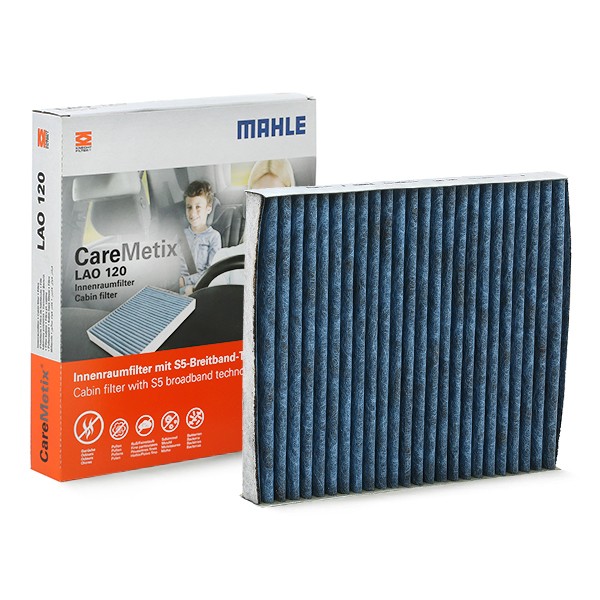 72414095 MAHLE ORIGINAL Activated Carbon Filter, with anti-allergic effect, with antibacterial action, 250,0 mm x 216 mm x 32,0 mm, CareMetix® Width: 216mm, Height: 32,0mm, Length: 250,0mm Cabin filter LAO 120 buy