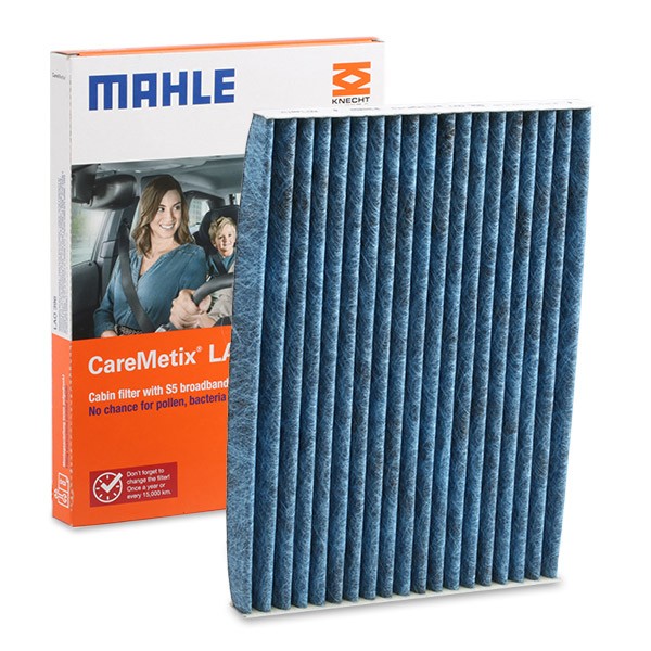 MAHLE ORIGINAL LAO 396 Pollen filter Activated Carbon Filter, with anti-allergic effect, with antibacterial action, 190,0 mm x 265 mm x 20,0 mm, CareMetix®