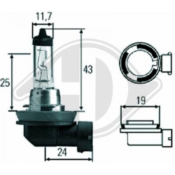 Citroen C-ZERO High beam bulb 11615497 DIEDERICHS LID10034 online buy