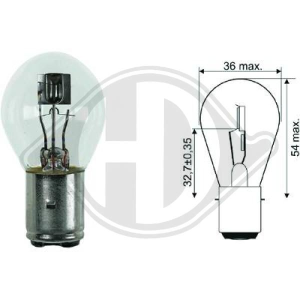 Biluxlampe 12V 35/35W - BA20d - S2 (NARVA Markenlampe) : : Auto &  Motorrad
