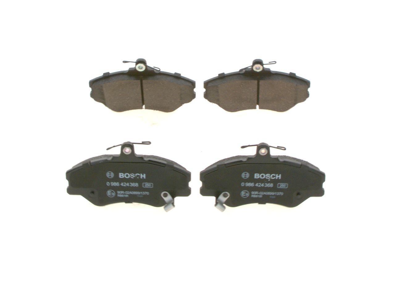 BOSCH 23083 Disc pads Low-Metallic, with acoustic wear warning, with anti-squeak plate