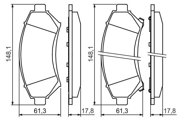 BOSCH 0 986 424 466 Brake pad set Low-Metallic, with acoustic wear warning, with anti-squeak plate