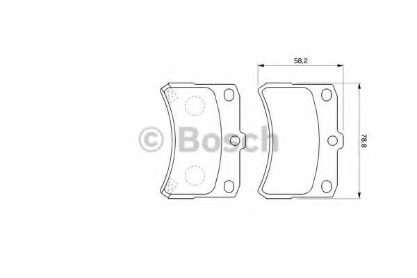 0986424643 Set of brake pads 23 494 BOSCH Low-Metallic, with integrated wear sensor, with acoustic wear warning, with mounting manual