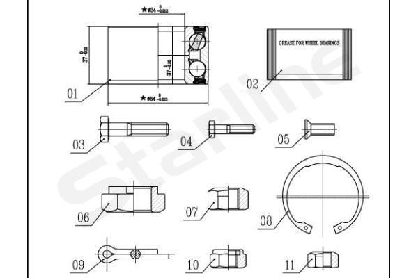 STARLINE LO00593 Wheel bearing kit 95983139