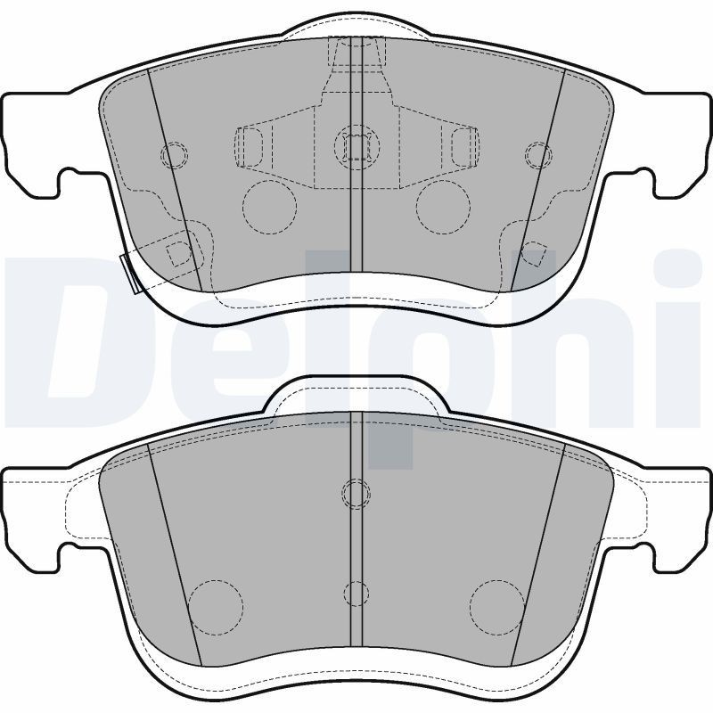 DELPHI LP3220 Brake pad set with acoustic wear warning, with anti-squeak plate, without accessories